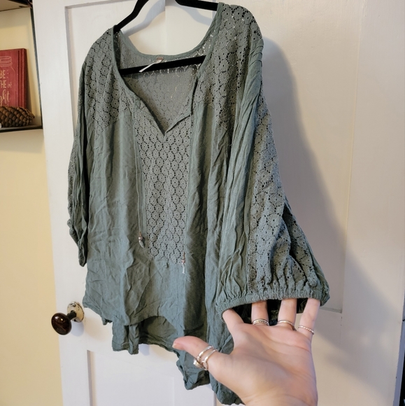 Free People Sage Peasant Top - Picture 5 of 9